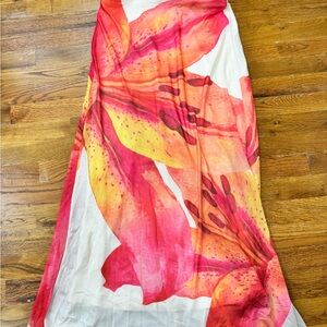 Floral Maxi Dress in Red and Yellow